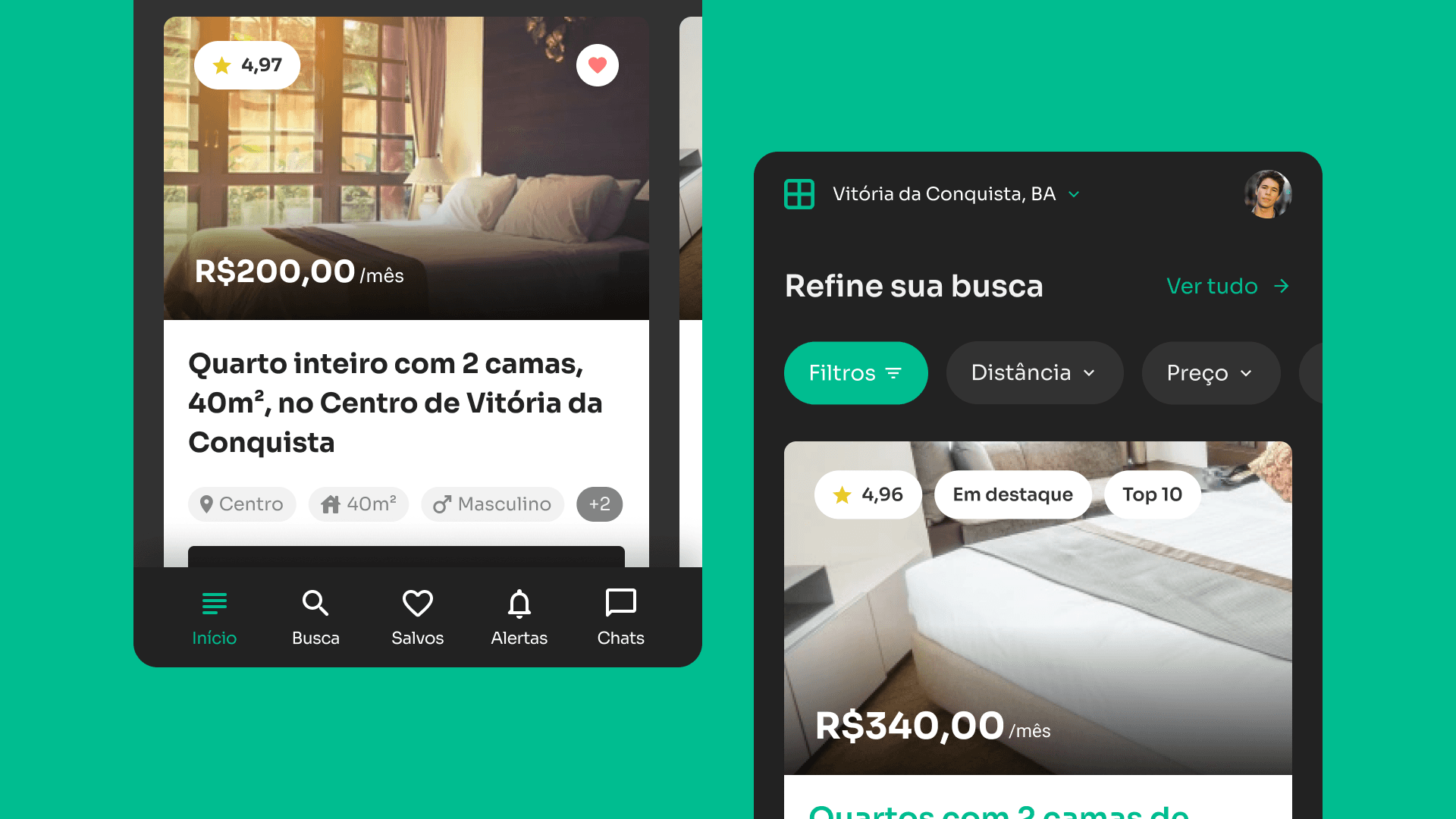Bmob, rent listing with chat feature